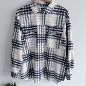 ZARA｜Faux Suede Plaid Oversize OverShirt Jacket Size S